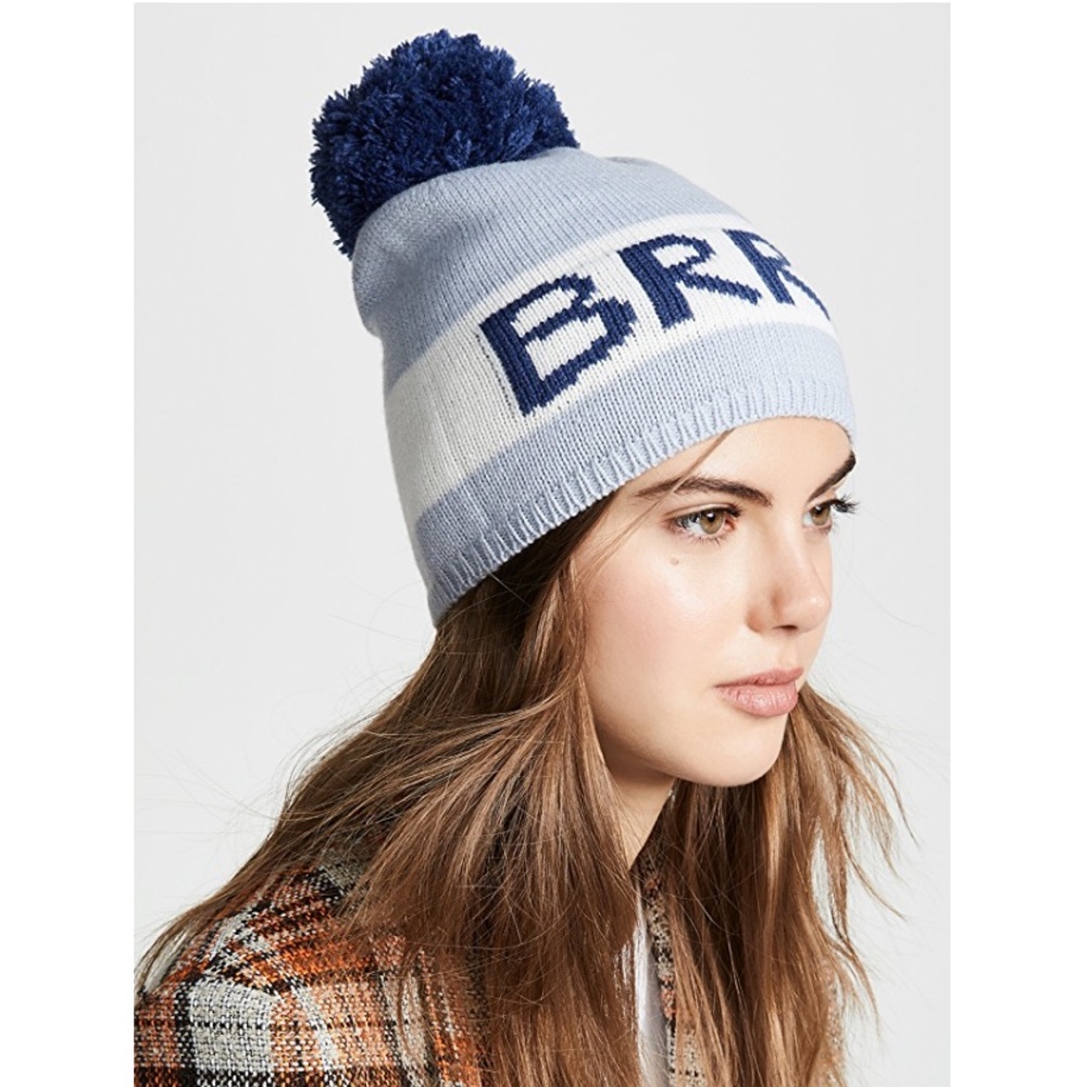 Kate Spade BRRR Beanie Pom Pom Hat